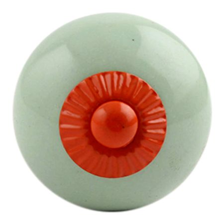 Solid Light Green Orange Fitting Ceramic Knob